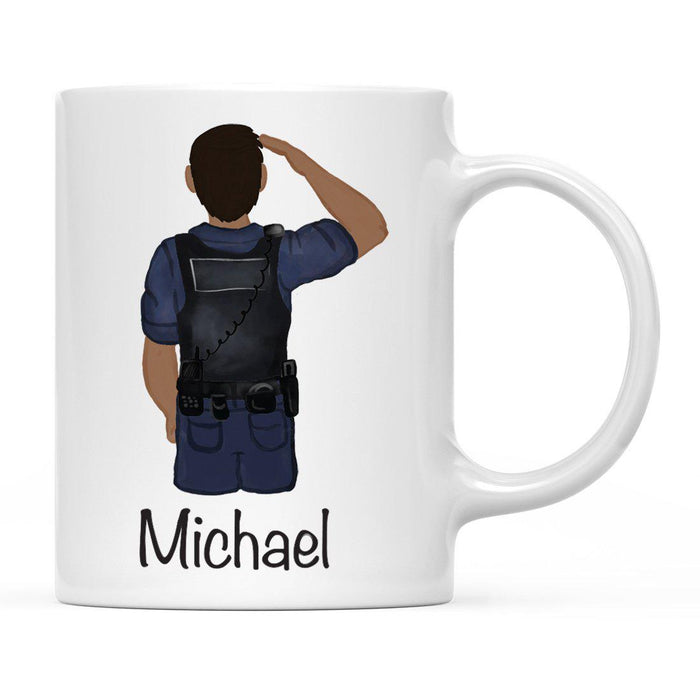 Personalized Police Officer Coffee Mug Part 2-Set of 1-Andaz Press-Male Police Officer 1-