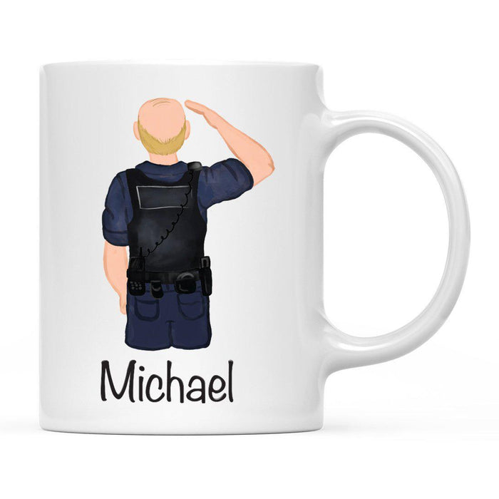 Personalized Police Officer Coffee Mug Part 2-Set of 1-Andaz Press-Male Police Officer 1-