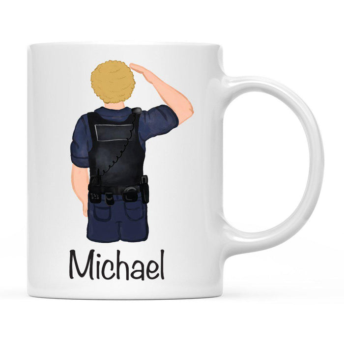 Personalized Police Officer Coffee Mug Part 2-Set of 1-Andaz Press-Male Police Officer 10-