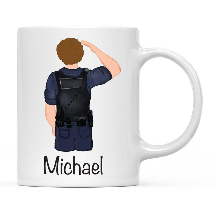 Personalized Police Officer Coffee Mug Part 2-Set of 1-Andaz Press-Male Police Officer 11-