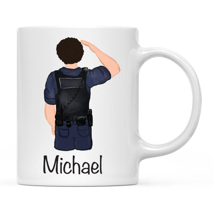 Personalized Police Officer Coffee Mug Part 2-Set of 1-Andaz Press-Male Police Officer 12-