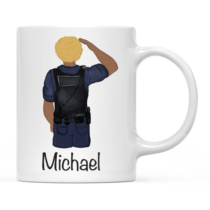 Personalized Police Officer Coffee Mug Part 2-Set of 1-Andaz Press-Male Police Officer 16-