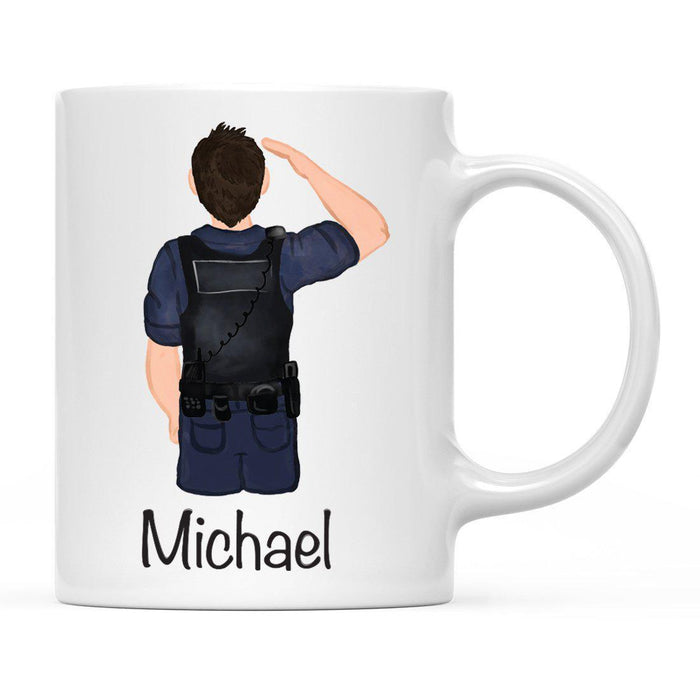 Personalized Police Officer Coffee Mug Part 2-Set of 1-Andaz Press-Male Police Officer 19-