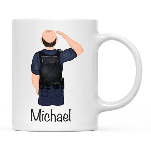 Personalized Police Officer Coffee Mug Part 2-Set of 1-Andaz Press-Male Police Officer 1-