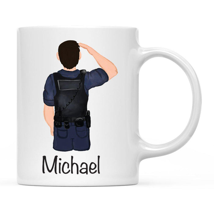 Personalized Police Officer Coffee Mug Part 2-Set of 1-Andaz Press-Male Police Officer 30-