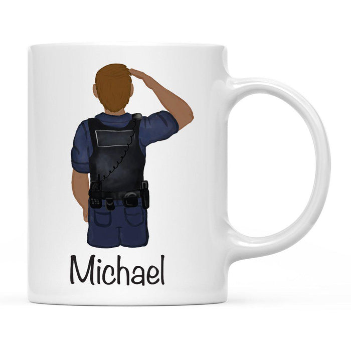 Personalized Police Officer Coffee Mug Part 2-Set of 1-Andaz Press-Male Police Officer 34-