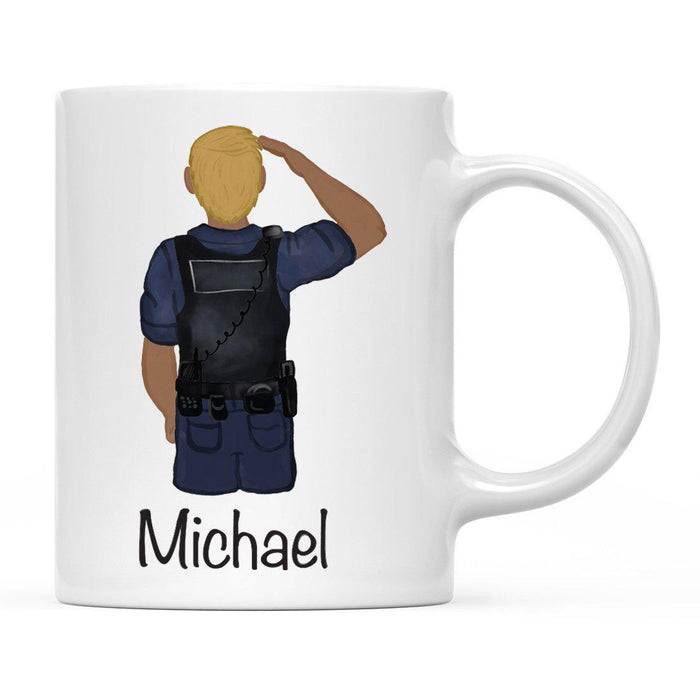 Personalized Police Officer Coffee Mug Part 2-Set of 1-Andaz Press-Male Police Officer 35-
