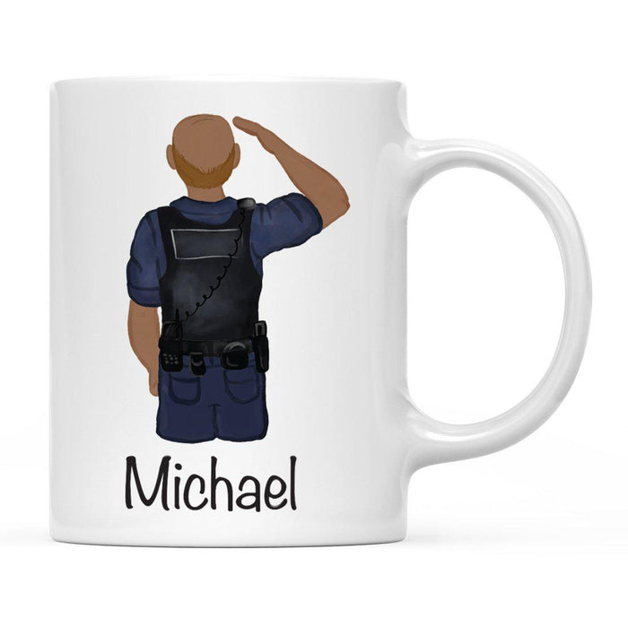 Personalized Police Officer Coffee Mug Part 2-Set of 1-Andaz Press-Male Police Officer 8-