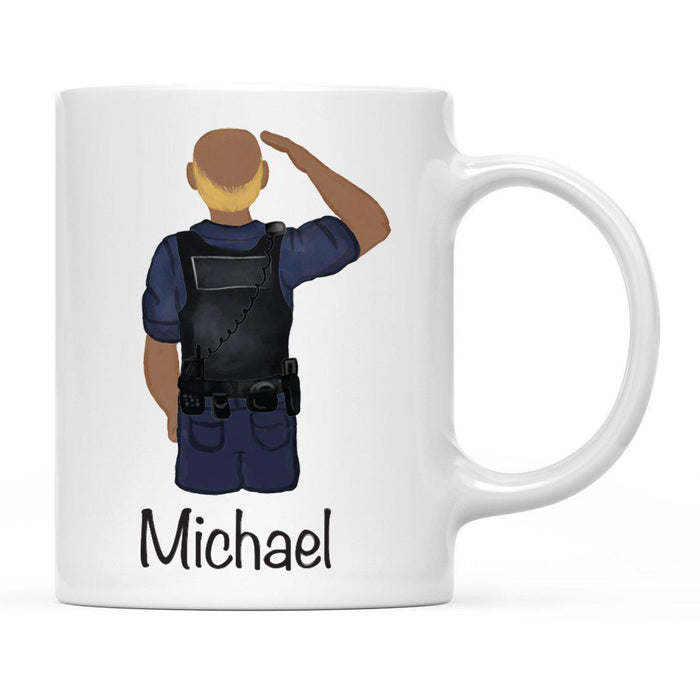 Personalized Police Officer Coffee Mug Part 2-Set of 1-Andaz Press-Male Police Officer 9-