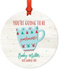 Personalized Pregnancy Announcement Metal Christmas Ornament You're Going to be Grandparents! Baby Due Xmas Fair Isle Hot Cocoa Mugs-Set of 1-Andaz Press-