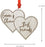 Personalized Real Wood Rustic Christmas Ornament, Double Hearts, Best Friends, Names-Set of 1-Andaz Press-