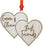 Personalized Real Wood Rustic Christmas Ornament, Double Hearts, Best Friends, Names-Set of 1-Andaz Press-
