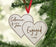 Personalized Real Wood Rustic Christmas Ornament, Double Hearts, Engaged, Custom Year-Set of 1-Andaz Press-