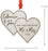Personalized Real Wood Rustic Christmas Ornament, Double Hearts, Our First Christmas as Mr. and Mrs., Custom Year-Set of 1-Andaz Press-