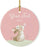 Personalized Round Porcelain Christmas Ornament, Bunny Rabbit Blush Pink Mint, Custom Text-Set of 1-Andaz Press-