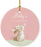 Personalized Round Porcelain Christmas Ornament, Bunny Rabbit Blush Pink Mint, Custom Year-Set of 1-Andaz Press-Baby's 1st Christmas-