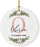 Personalized Round Porcelain Christmas Tree Ornament, Monogram Letter with Custom Name-Set of 1-Andaz Press-Flower Girl-
