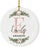 Personalized Round Porcelain Christmas Tree Ornament, Monogram Letter with Custom Name-Set of 1-Andaz Press-Grandma-