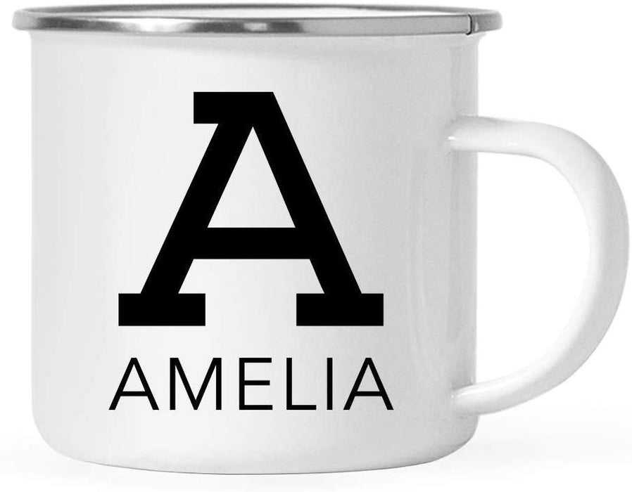 Personalized Stainless Steel Campfire Coffee Mug Gift Camp Monogram Custom Initial and Name-Set of 1-Andaz Press-