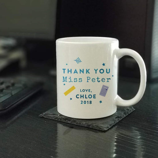 Personalized Teacher's Coffee Mug Gift Thank You Miss Peter Love Chloe-Set of 1-Andaz Press-