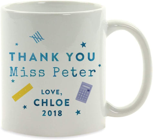 Personalized Teacher's Coffee Mug Gift Thank You Miss Peter Love Chloe-Set of 1-Andaz Press-