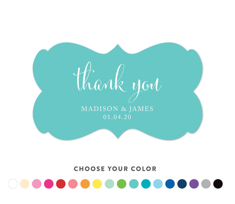 Personalized Thank You Fancy Frame Label Stickers-Set of 36-Andaz Press-