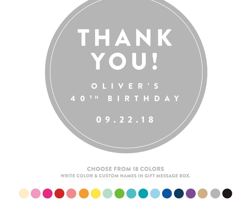Personalized Thank You Round Circle Label Stickers-Set of 40-Andaz Press-