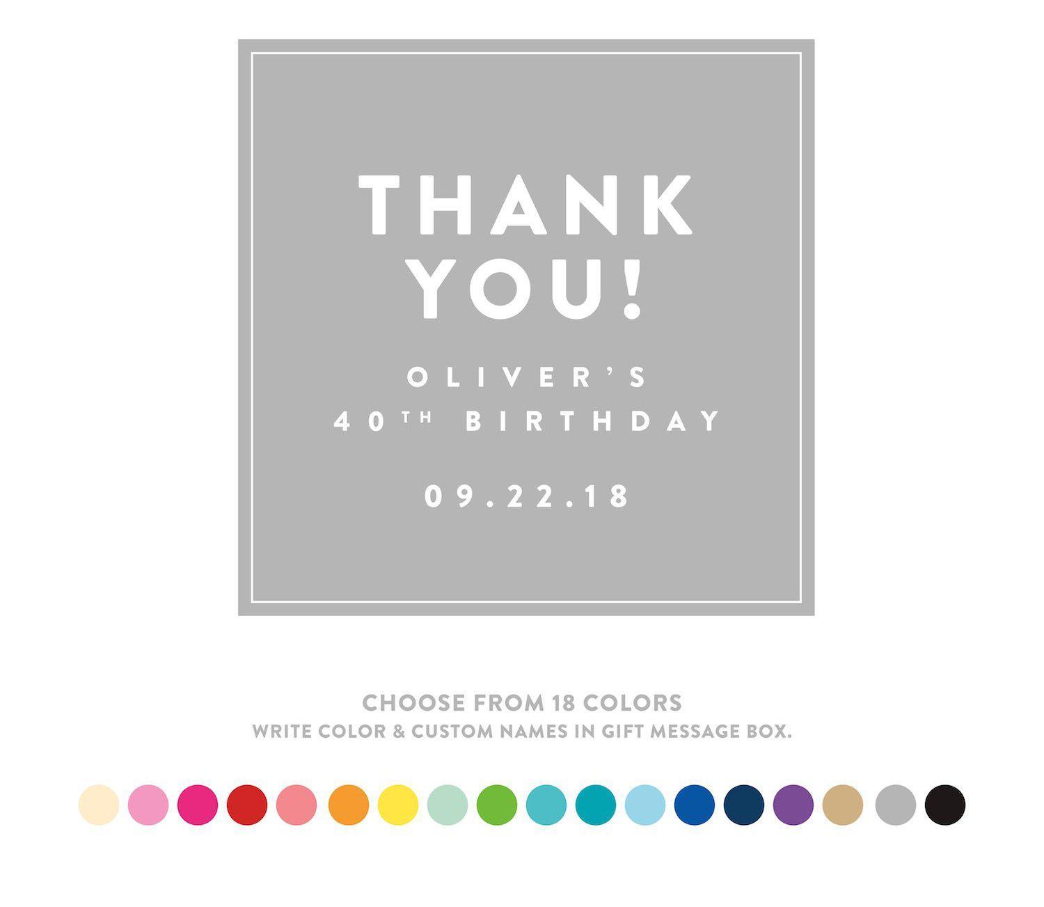 Personalized Thank You Square Label Stickers-Set of 40-Andaz Press-