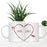 Personalized Valentine's Day Coffee Mug Gift for Couple Heart with Arrows Graphic Including Couple Names-Set of 2-Andaz Press-