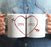 Personalized Valentine's Day Coffee Mug Gift for Couple Heart with Arrows Graphic Including Couple Names-Set of 2-Andaz Press-
