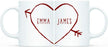 Personalized Valentine's Day Coffee Mug Gift for Couple Heart with Arrows Graphic Including Couple Names-Set of 2-Andaz Press-