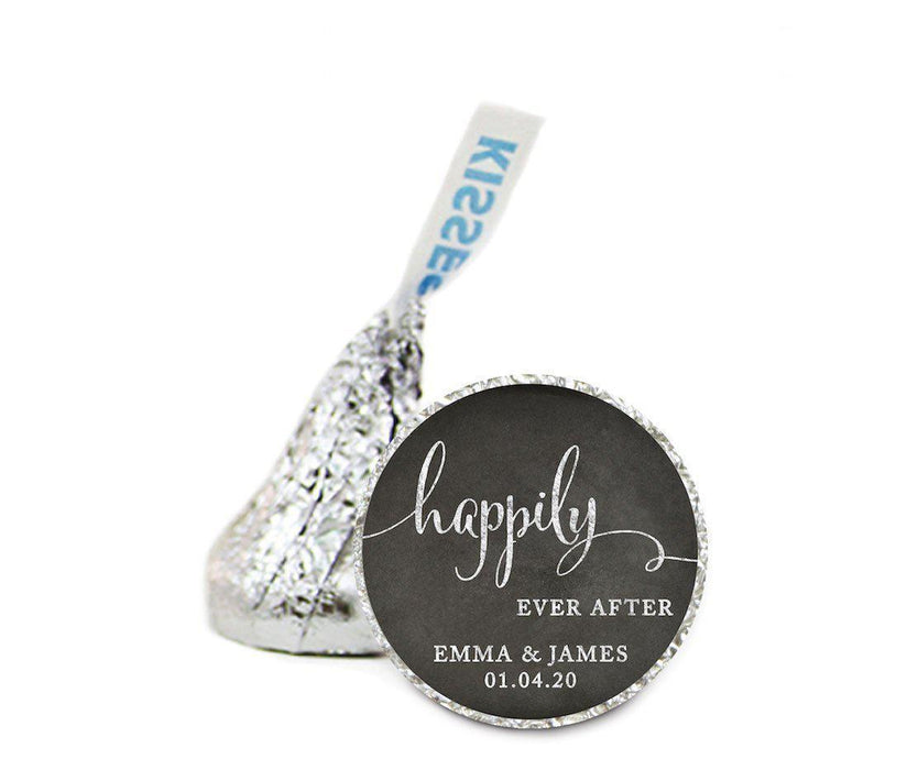 Personalized Wedding Happily Ever After Hershey's Kisses Stickers-Set of 216-Andaz Press-