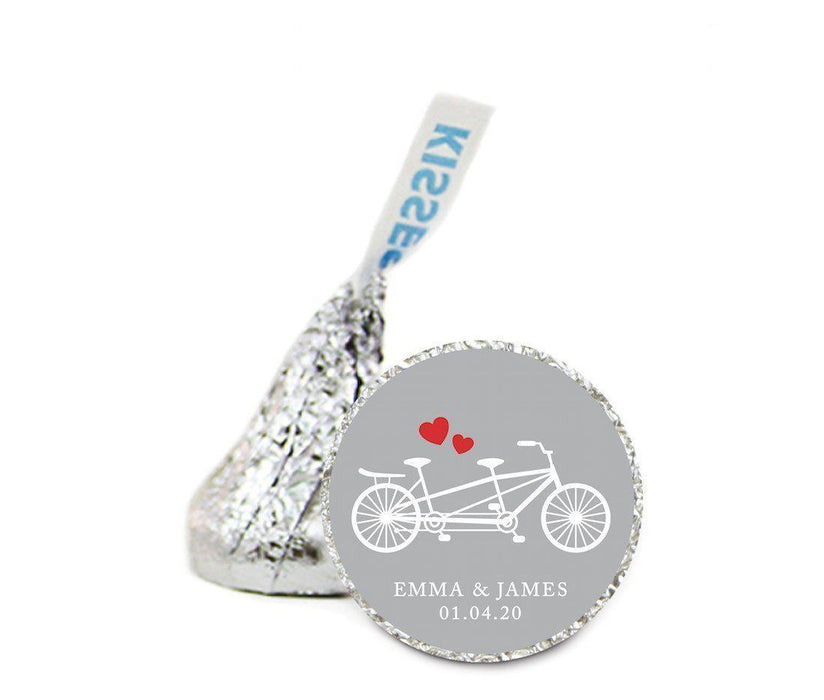 Personalized Wedding Hershey's Kisses Stickers, Motif-Set of 216-Andaz Press-Double Seat Bicycle-