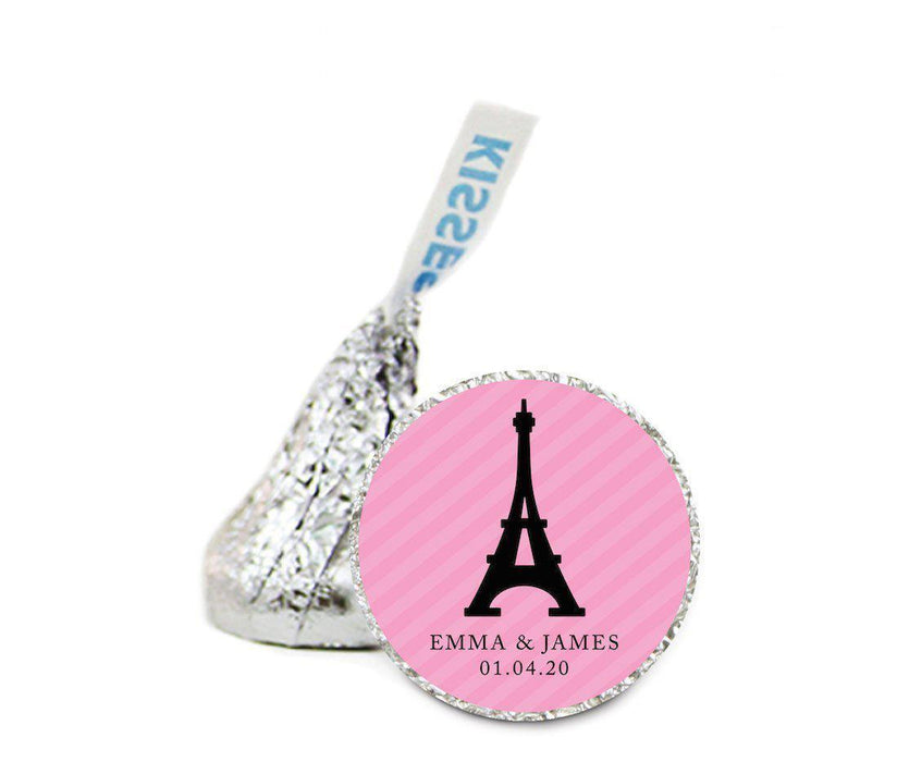 Personalized Wedding Hershey's Kisses Stickers, Motif-Set of 216-Andaz Press-Paris-
