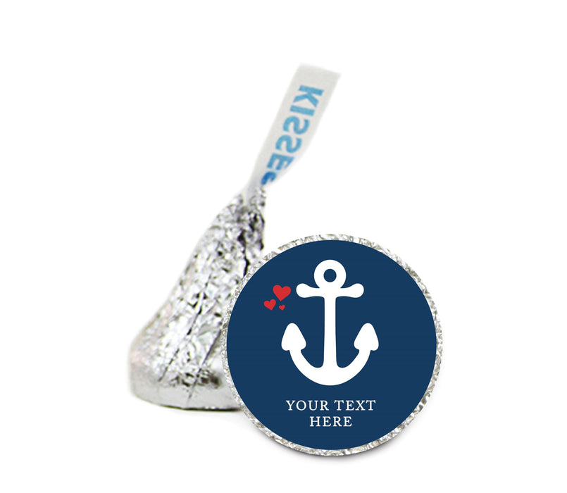 Personalized Wedding Nautical Anchor Hershey's Kisses Label Stickers-Set of 216-Andaz Press-