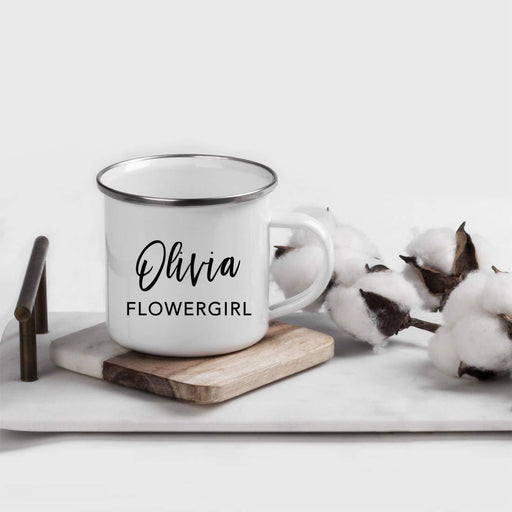 Personalized Wedding Party Campfire Mug Gift Flowergirl Olivia-Set of 1-Andaz Press-