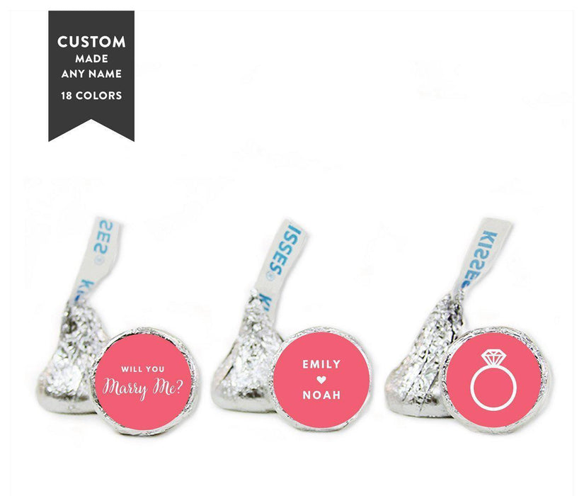 Personalized Wedding Proposal Chocolate Drop Trio Labels Stickers, Will You Marry Me?-Set of 216-Andaz Press-