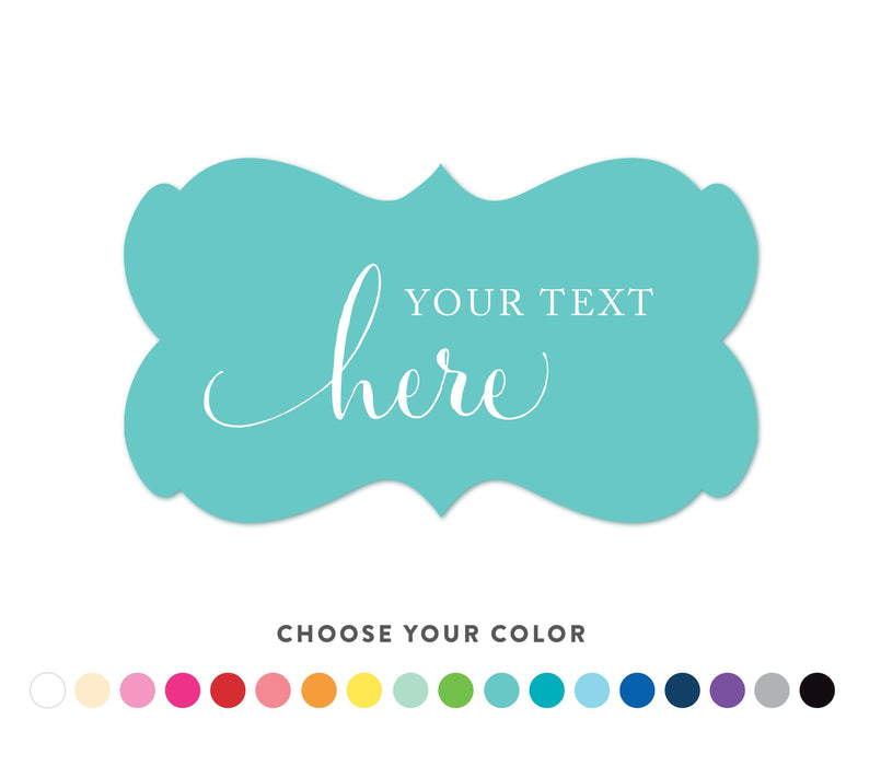 Personalized Your Text Here Fancy Frame Label Stickers-Set of 36-Andaz Press-