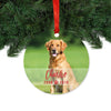 Photo Personalized Memorial Pet Round Metal Christmas Ornament, Custom Name-Set of 1-Andaz Press-