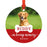 Photo Personalized Round Metal Christmas Dog Ornament Keepsake, Pet Memorial Ideas-Set of 1-Andaz Press-Loving Memory-