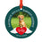 Photo Personalized Round Metal Christmas Dog Ornament Keepsake, Pet Memorial Ideas-Set of 1-Andaz Press-Hardest Goodbye-