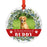 Photo Personalized Round Metal Christmas Dog Ornament Keepsake, Pet Memorial Ideas-Set of 1-Andaz Press-Loving Memory-