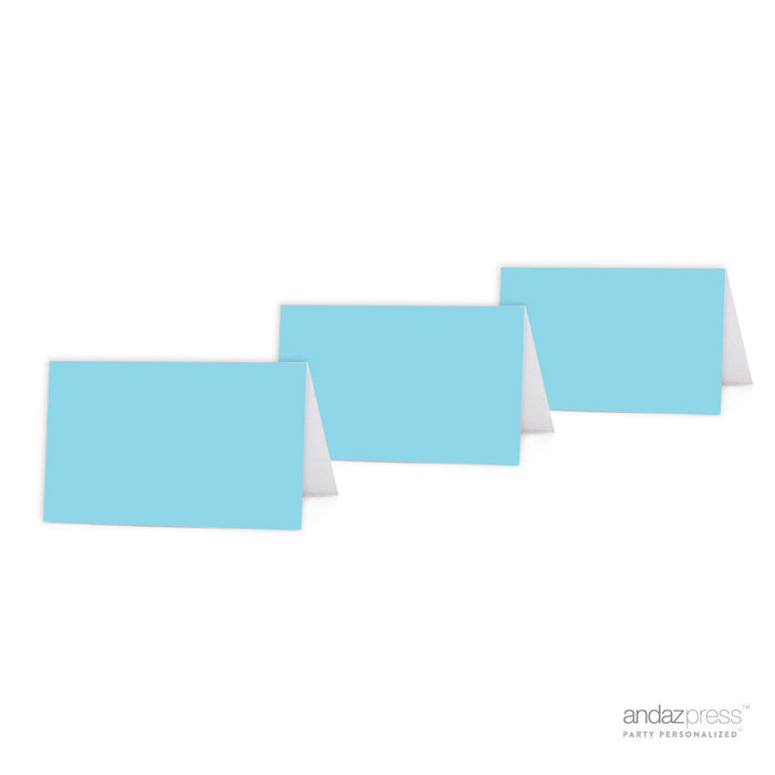 Pick Your Color Blank Table Tent Printable Place Cards-Set of 20-Andaz Press-Baby Blue-