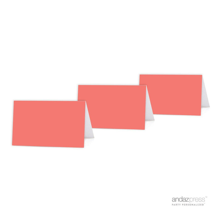 Pick Your Color Blank Table Tent Printable Place Cards-Set of 20-Andaz Press-Coral-
