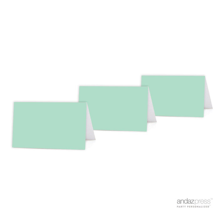 Pick Your Color Blank Table Tent Printable Place Cards-Set of 20-Andaz Press-Mint Green-