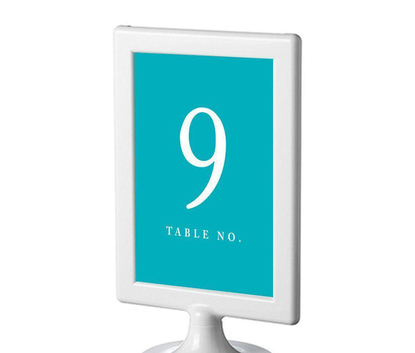 Pick Your Color Framed Double-Sided DIY Table Numbers-Set of 8-Andaz Press-Aqua-9-16-