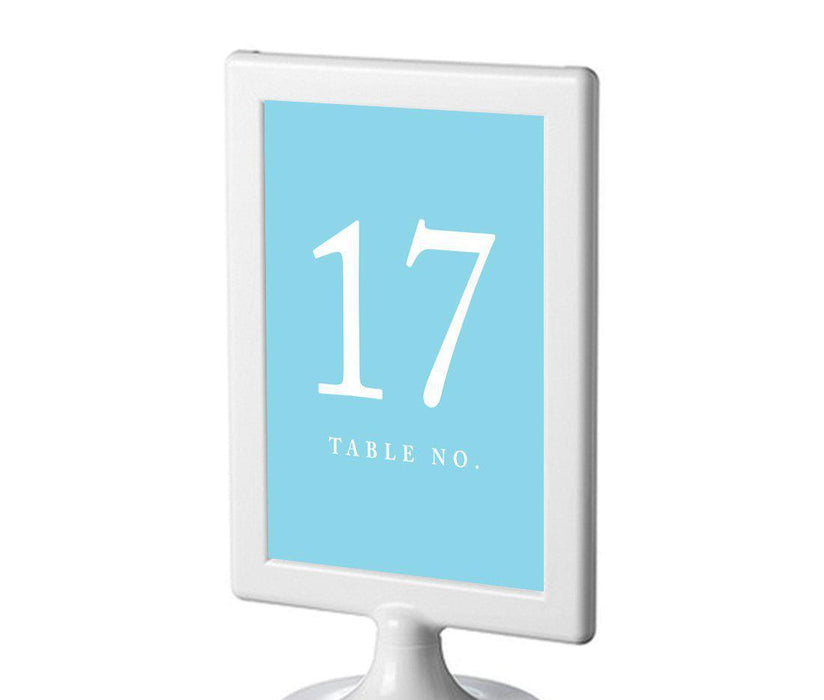 Pick Your Color Framed Double-Sided DIY Table Numbers-Set of 8-Andaz Press-Baby Blue-17-24-