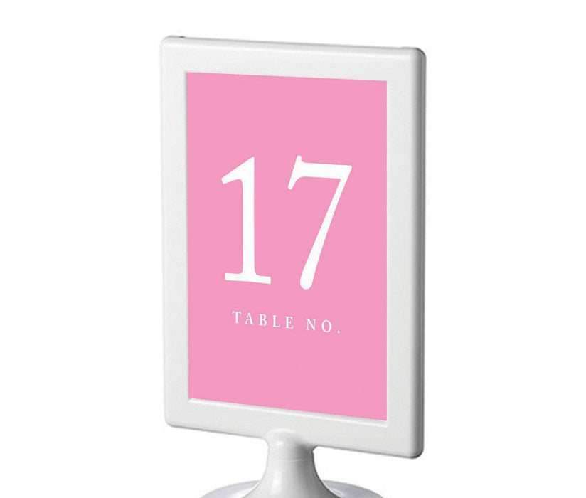 Pick Your Color Framed Double-Sided DIY Table Numbers-Set of 8-Andaz Press-Bubblegum Pink-17-24-