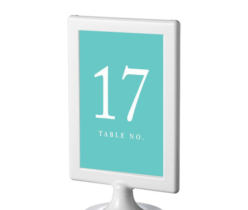 Pick Your Color Framed Double-Sided DIY Table Numbers-Set of 8-Andaz Press-Diamond Blue-17-24-