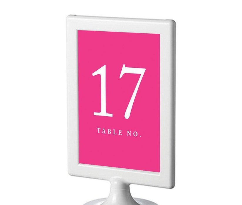 Pick Your Color Framed Double-Sided DIY Table Numbers-Set of 8-Andaz Press-Fuchsia-17-24-